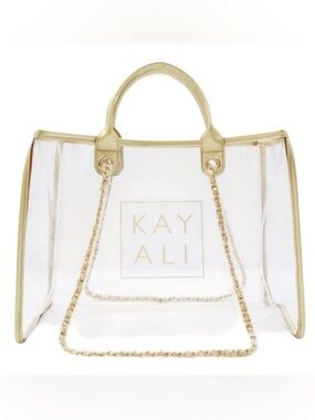 KAYALI Gold Transparent Tote Bag